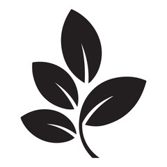 Obraz premium Minimalist Vector Black silhouettes Leafy Plant Logo. with white background