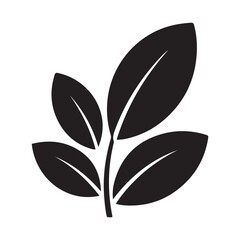 Minimalist Vector Black silhouettes Leafy Plant Logo. with white background
