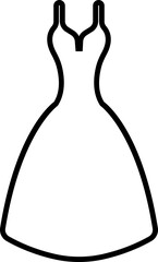 Women dresses icon in line. Female fashion cloth. Halter, playsuit isolated on transparent background