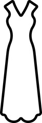 Women dresses icon in line. Female fashion cloth. Halter, playsuit isolated on transparent background