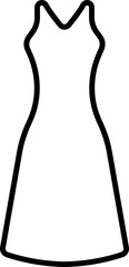 Women dresses icon in line. Female fashion cloth. Halter, playsuit isolated on transparent background