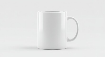 Obraz premium White Mug Mockup Isolated on Clean White Background Display