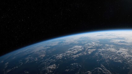 Naklejka premium Earth from Space with Clear View of Continents, Oceans, and Cloud Patterns, Sunlight Creating Beautiful Contrast Between Bright and Shadowed Sides, Ideal for Space Exploration Branding, Environmental 