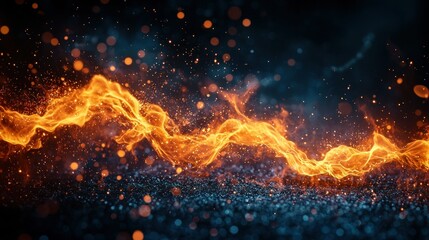 Naklejka premium Fiery abstract digital art background