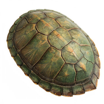 A beautifully textured turtle shell with an aged appearance., isolated on a transparent background