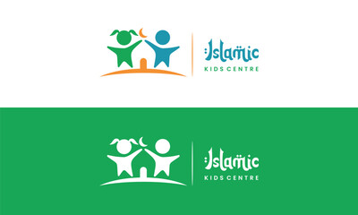 Muslim child logo design, suitable for Islamic education school logo template