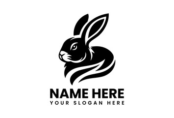 Stylized Rabbit Head Vector Graphic. Modern Animal Design