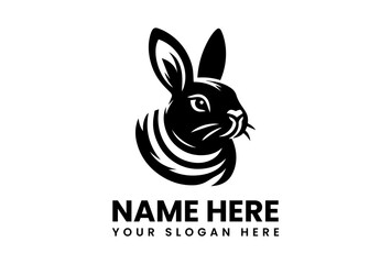 Stylized Rabbit Head Vector Graphic. Modern Animal Design