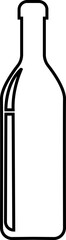 Wine bottle icon in line. isolated on transparent background.
