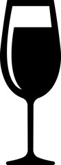 Wine glass icon in flat. isolated on transparent background