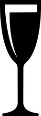Wine glass icon in flat. isolated on transparent background