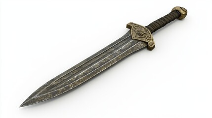 A beautifully designed sword with intricate details and a vintage feel. This weapon evokes a sense of history and craftsmanship. Perfect for collectors and enthusiasts. Generative AI