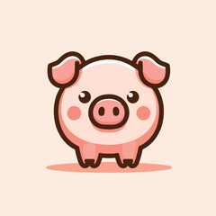 vector image of cute pig