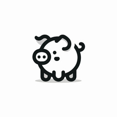 vector image of cute pig