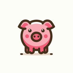vector image of cute pig