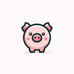 vector image of cute pig