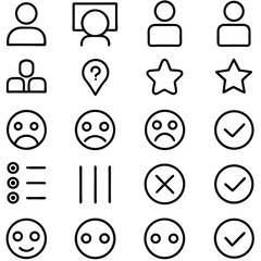 Collection of Simple Line Icons for User Interface Design