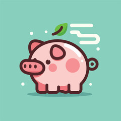 vector image of cute pig