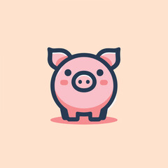vector image of cute pig