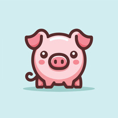 vector image of cute pig