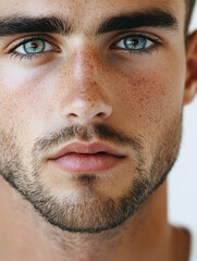 Obraz premium Close-up of a smiling business man, a handsome business tough guy