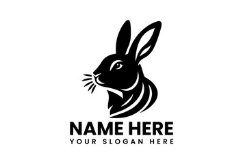 Detailed Rabbit Vector Logo Silhouette. Classic Animal Motif
