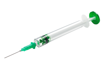 A syringe with a unique design The syringe