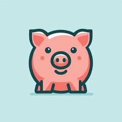 vector image of cute pig