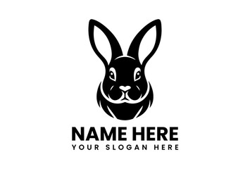 Detailed Rabbit Vector Logo Silhouette. Classic Animal Motif