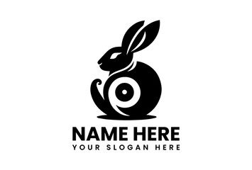 Detailed Rabbit Vector Logo Silhouette. Classic Animal Motif