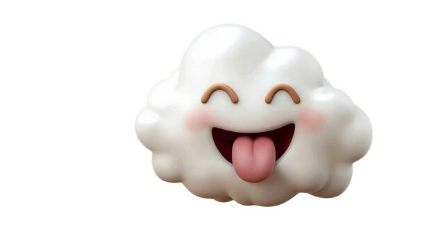 A cheerful cartoon cloud emoji with a happy, open-mouthed smile and blushing cheeks.