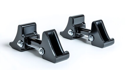Obraz premium Black metal weightlifting safety clips.