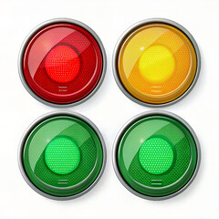 traffic light vector, Colorful Traffic Light Buttons - Red, Yellow, Green Glossy Icons