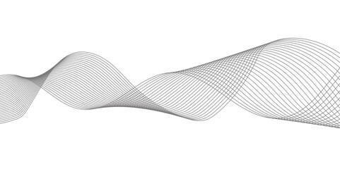 Abstract Flowing Wave Lines on Transparent Background – Elegant and Minimal Vector Illustration Representing Digital Movement, Technology Innovation, and Modern Data Visualization Concepts
