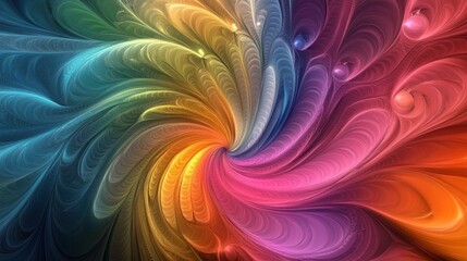 Fototapeta premium Rainbow Swirl: A Kaleidoscope of Colors