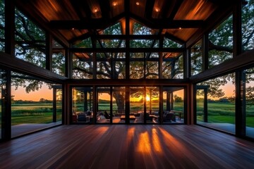 Sunset Serenity: A Modern Home's Embrace of Nature's Golden Hour