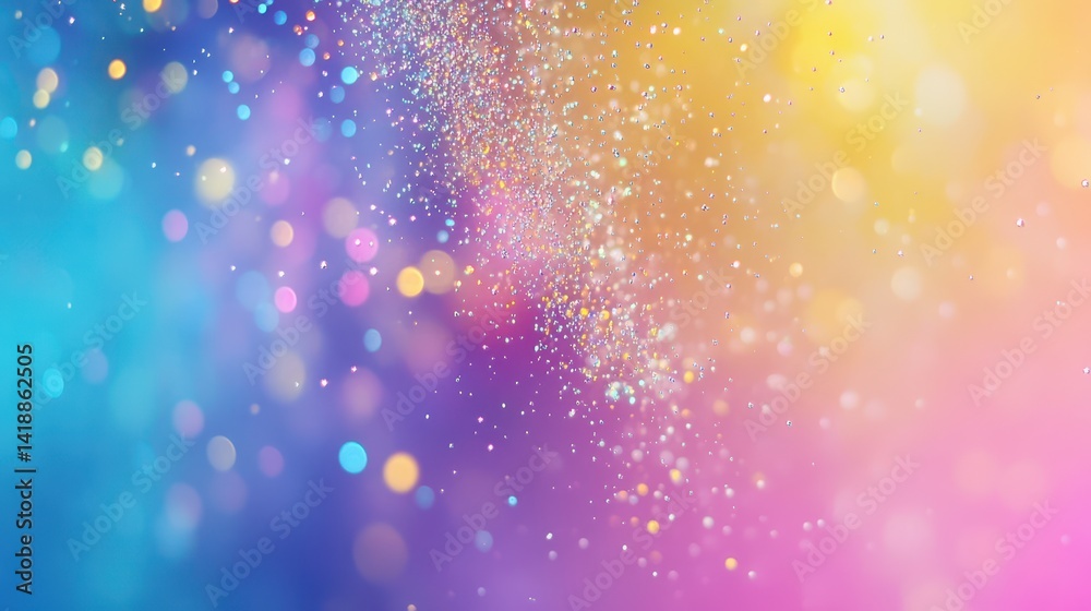 Canvas Prints celestial spectrum: a vibrant cascade of radiant colors and bokeh effects create an ethereal atmosph