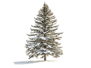 Fototapeta premium Majestic Snow Covered Evergreen Tree in Winter Wonderland