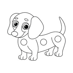 Dachshund Hand drawn coloring page for kids line art