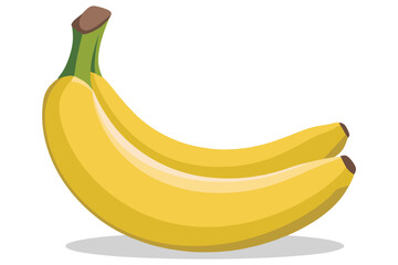 Ripe Yellow Banana Bunch – Flat Style Vector Fruit Illustration