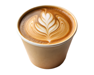 Latte Art in Takeaway Cup