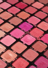 Fototapeta premium Close-up of a Pink and Red Eyeshadow Palette