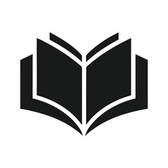 Black Silhouette of a Stack of Books, Education and Knowledge Vector