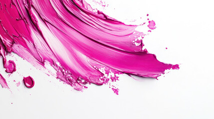 banner material, posters, and materials for making presentations. white background with bright pink liquid paint for text space