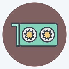 Icon GPU Mining. related to Cryptocurrency symbol. color mate style