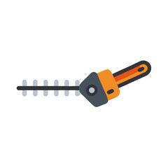 Illustration of Electric Hedge Trimmer Isolated on Black