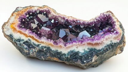 A diverse group of six individuals is engaged in a collaborative meeting around a large wooden table in a modern office space.
