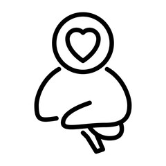positive mind outline icon. self love black line illustration.