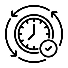 discipline outline icon. time control black line illustration.
