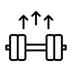 dumbbell outline icon. exercise black line illustration.